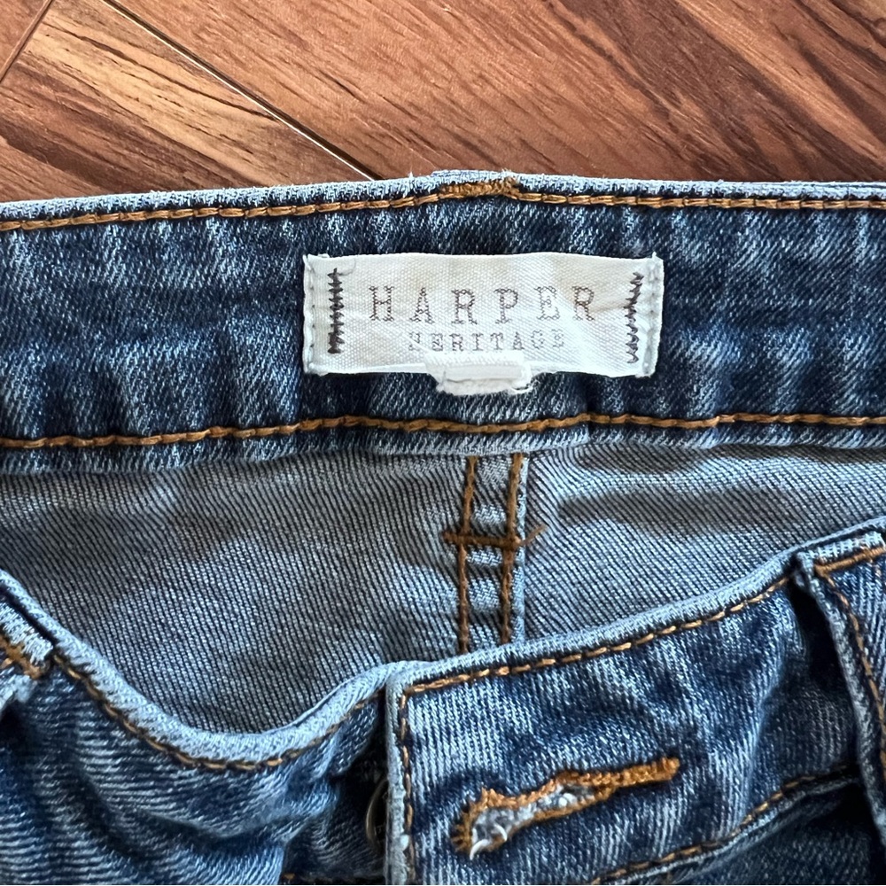 Harper Women's Skinny Jeans - Blue Denim with Contrast Stitching
